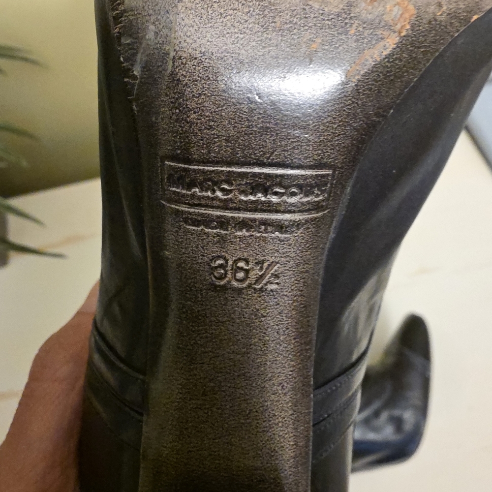 Marc Jacobs | Black Leather Oxford Heels Sz 36 1/2 - Picture 9 of 9